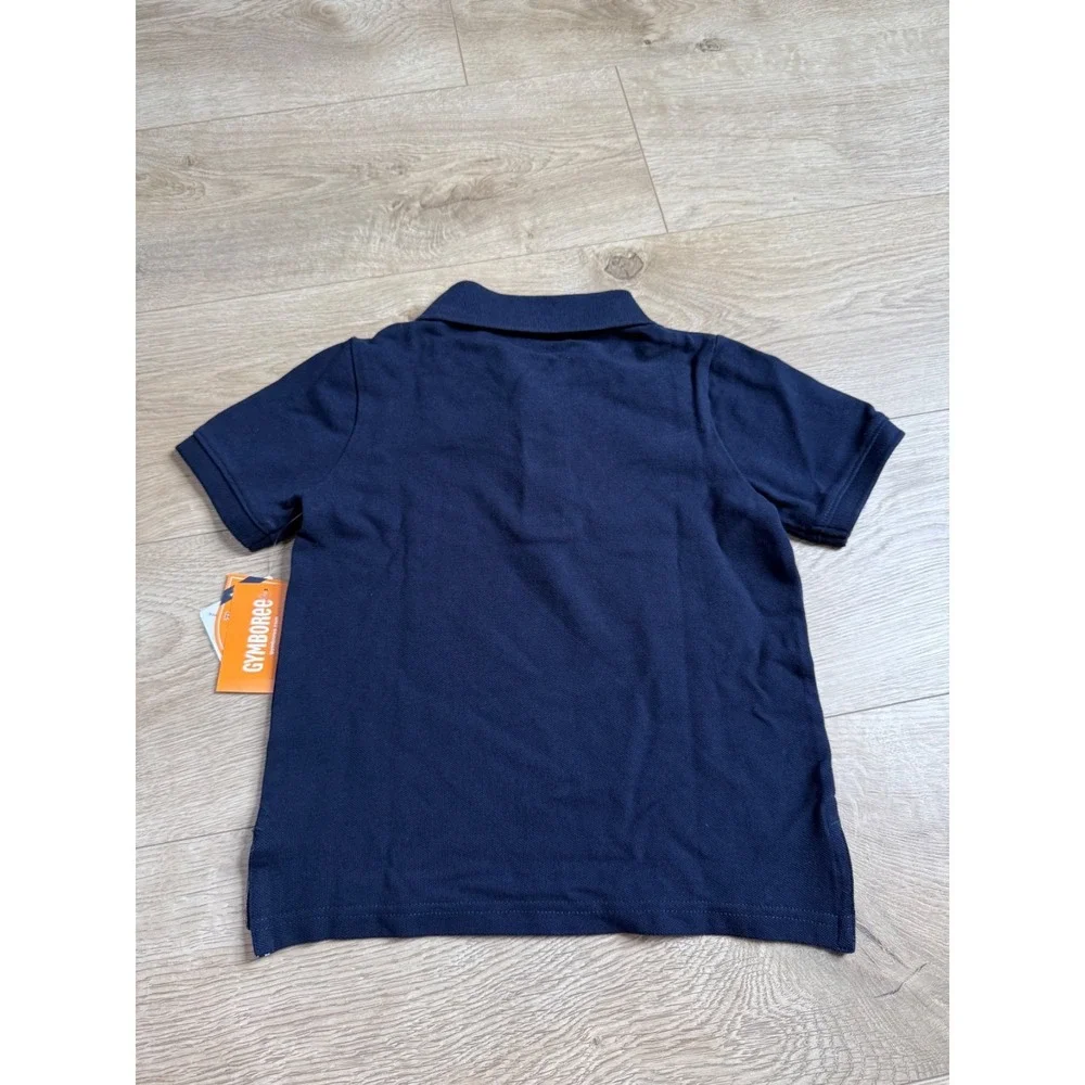 NWT Boys Kids Gymboree playproof uniforms nanotex short sleeve navy polo size 3T
